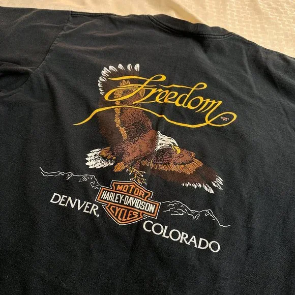 Vintage Black Harley Davidson T-Shirt XL - Picture 1 of 6